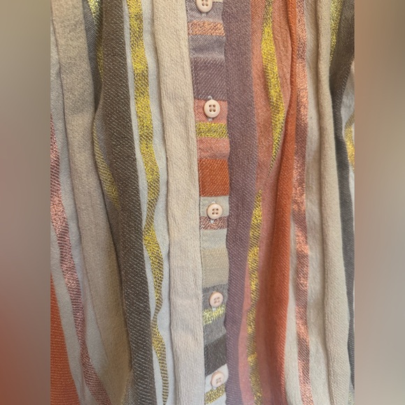 Ace & Jig Monet Blouse Top in Halo Sz Medium Metallic Cotton - Picture 4 of 6